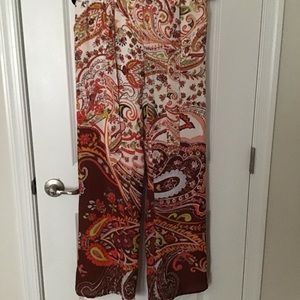 Bohemian Patterned Pants W/ Matching Belt